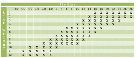 Fly Rod Line Weight Chart | Blog Dandk