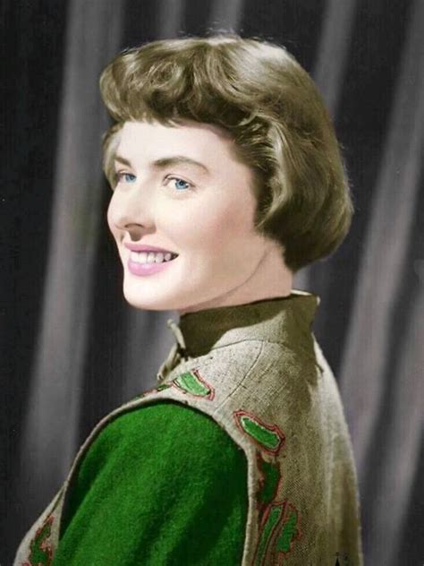 Ingrid Bergman Beautiful Color Photo Of Her With Short Hair Great