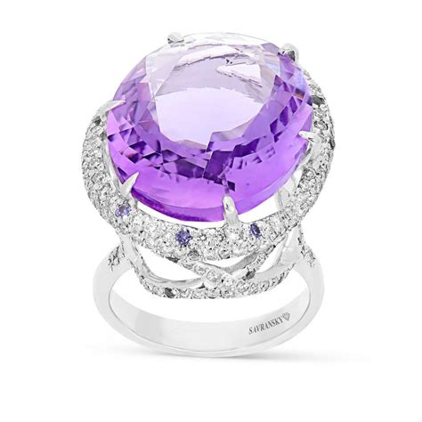 Oval Cut Purple Amethyst Cocktail Ring Amethyst Cocktail Ring