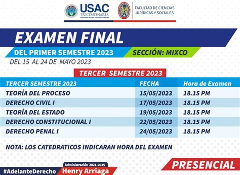 Secci N Mixco Examen Final Del Primer Semestre Facultad De