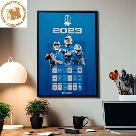 Detroit Lions NFL 2023 Schedule Home Decor Poster Canvas - Mugteeco