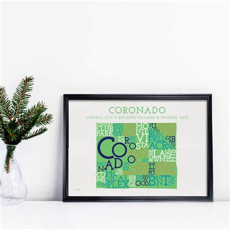 Coronado, Phoenix, Arizona Neighborhood Map Art Print - Etsy