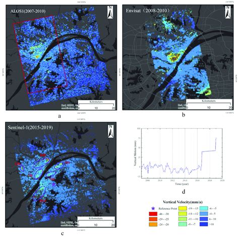 Average Annual Vertical Deformation Velocity Maps Of Wuhan In A