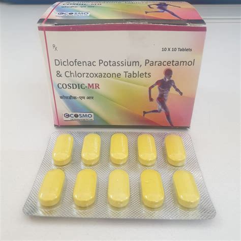 Diclofenac Potassium Paracetamol Chlorzoxazone Tablets At Rs Box