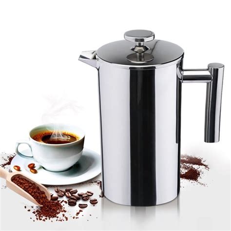 French Press Coffee Maker Double Wall Stainless Steel Coffee Press Tea