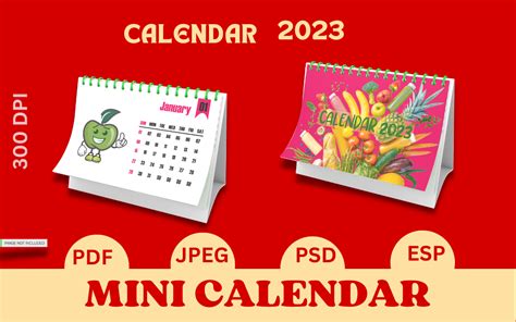 Mini Calendar 2023 Graphic by tagredelgak · Creative Fabrica