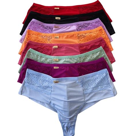 KIT Calcinha Plus Size Fio DUPLO Lateral Larga Langerie Conforto Lingerie Roupa Femininas Barato