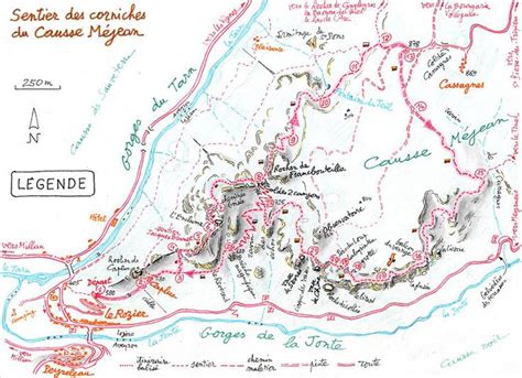 Carte des corniches du causse Méjean Carte Corniches Tarn