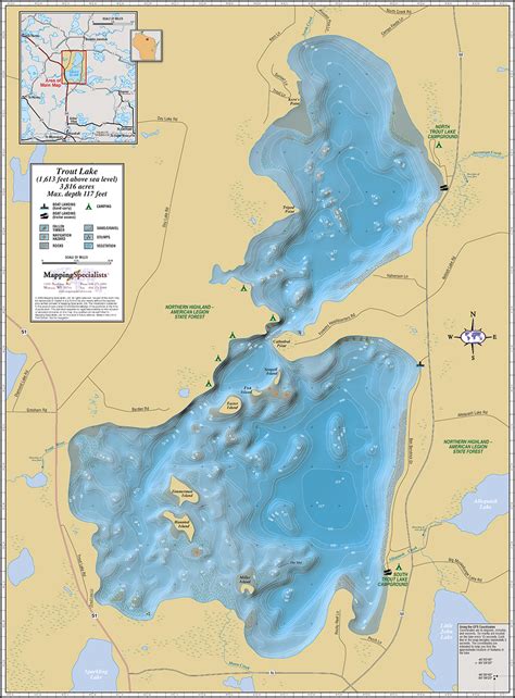 Trout Lake Wall Map