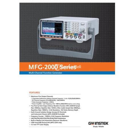 GW Instek MFGdi2260MRA 60MHz Dual Channel Arbitrary Function Generator