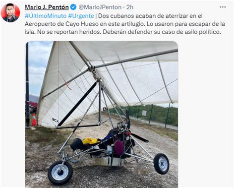 Dos Cubanos Escapan De La Isla Hacia Cayo Hueso En Un Ala Delta Con