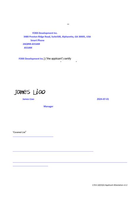 FOXX Development Inc. A55