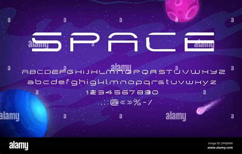 Modern Technology Space Font Type Universe Typeface And Galaxy Futuristic Vector Letters Space