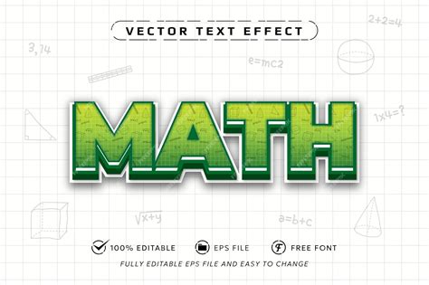 Efecto De Texto Matemático Para El Estilo Escolar 3d Vector Premium