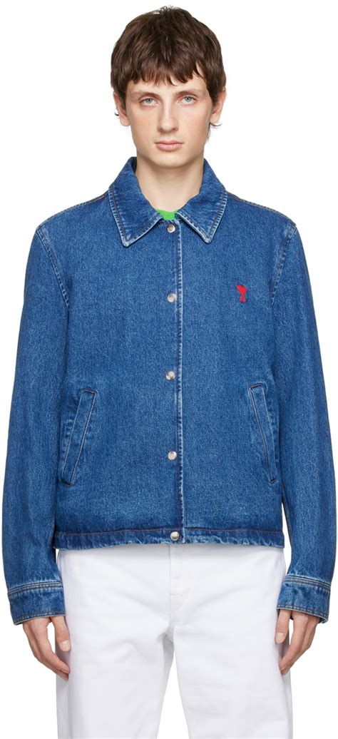 Blue Ami De C Ur Denim Jacket By Ami Alexandre Mattiussi On Sale