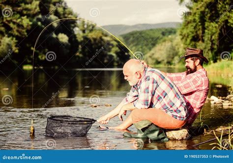 They Are Ready For The Fishing Retired Father And Mature Bearded Son Big Game Fishing Relax
