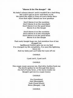 Blame It On The Boogie Lyrics