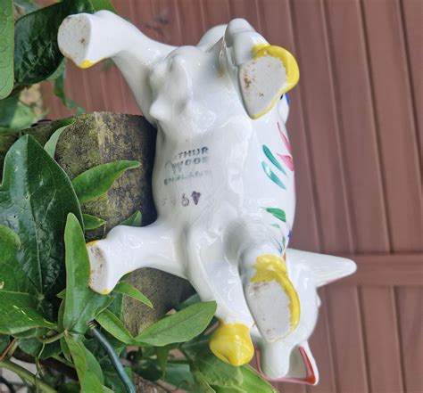 Vintage Arthur Woods Ceramic Creamer Cow Figurine White Etsy