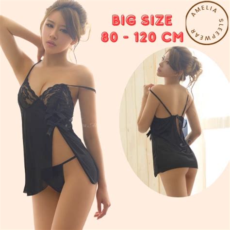 Jual S M L XL XXL XXXL Lingerie Sexy Big Size Ungu Intim Pasangan Seksi Kado Seserahan Baju