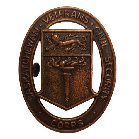 WW2 Canadian Saskatchewan Veterans Civil Security Corps Cap Badge
