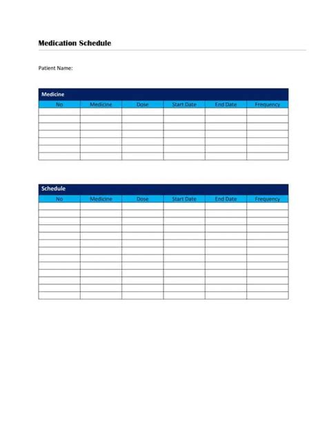 Printable Weekly Medication Schedule Chart