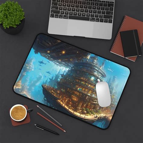 Steampunk Underwater City Desk Mat Bioshock Inspired Art Style