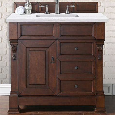 James Martin Brookfield Single Bathroom Vanity In Warm Cherry With