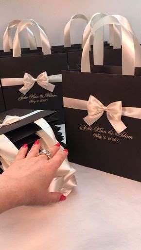 Chic Wedding Welcome Bags With Satin Ribbon Handles Bow Etsy