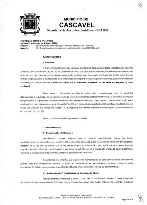 Pdf Parecer Juridico Cascavel Pr Gov Br Program Tico E A Proposta