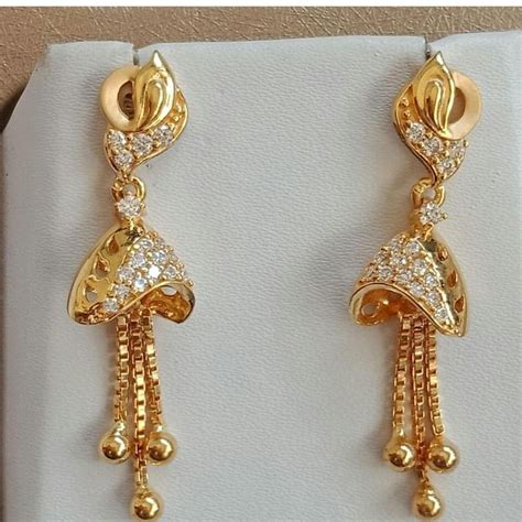 Light Weight Gold Latkan Earrings Gold Earrings Designs Gold Ring Designs