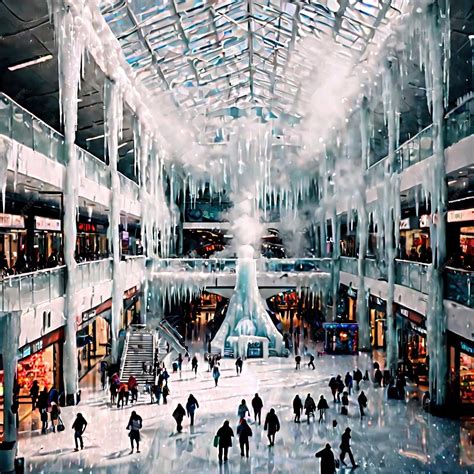 Premium Photo | Shopping mall freezing and frosted over indicating