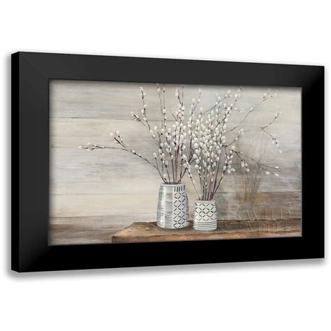 Purinton Julia 24x17 Black Modern Framed Museum Art Print Titled Pussy Willow Still Life With