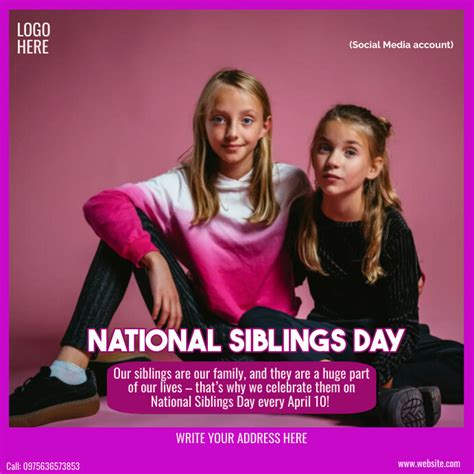 National Siblings Day Template Postermywall