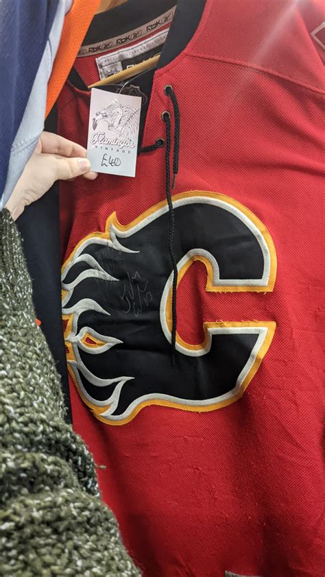 Another signed Flames Jersey in Bristol, England : r/CalgaryFlames