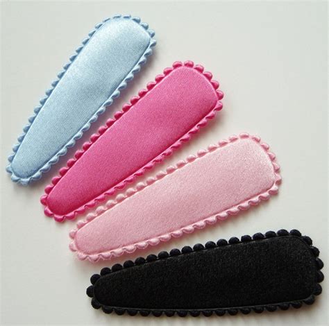 Pcs Mm Basic Satin Snap Hair Clip Covers In Blue Hot Etsy