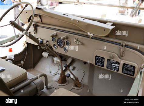 WWII era Willys Jeep interior Stock Photo - Alamy