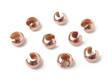 Rose Gold Filled Crimps Rose Gold Crimp Beads The Curious Gem