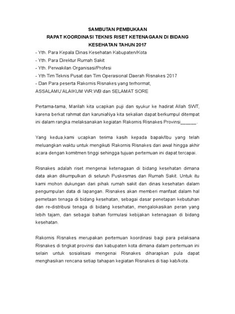 Contoh Kata Sambutan Pembukaan Acara Sosialisasi