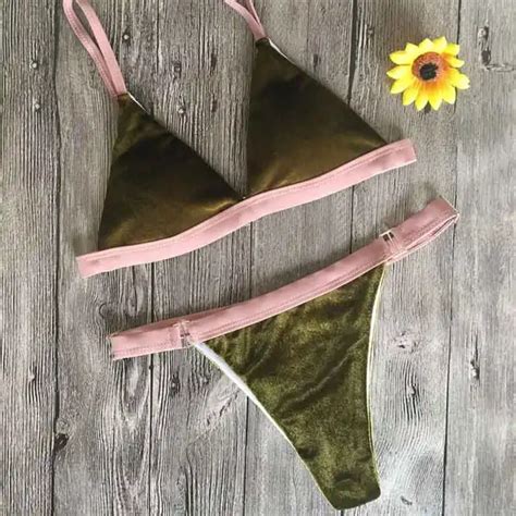Aliexpress Buy Sunyokini 2019 Sexy Bikini Traingle Velvet