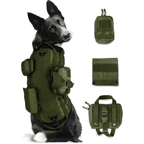 Chaleco Tactico Militar Perro Rack and Pack Pechera Bolsas Extra Grande