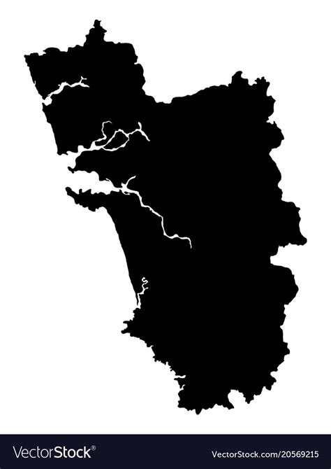 Goa Map Outline Royalty Free Vector Image Vectorstock