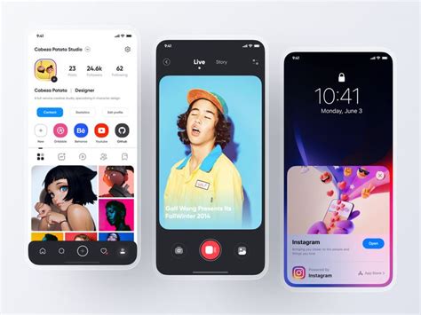 pin   uxui mobile social app design app interface design