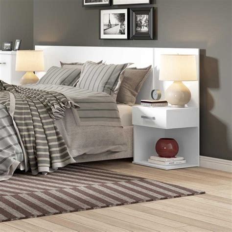 Cabeceira E Criado Mudo - Cabeceira com 2 Criado-Mudo Calenda HENN D602-05 Branco HP Fosco