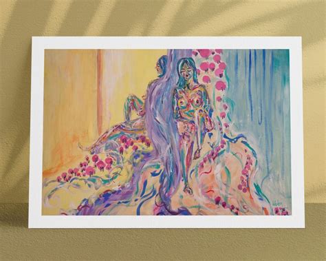 DREAMSCAPE A4 A3 Giclée Print female Nude Art Dreamy Aesthetic Colourful Wall Decor by Libby