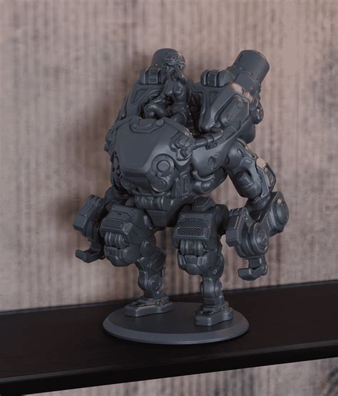 MECHA NUDE ANIME GIRL SCF 3D File For 3D PrintingCults