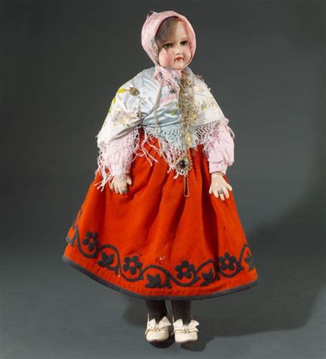 Doll adorned in traditional clothing of Nisa (Portugal). Embroidered ...