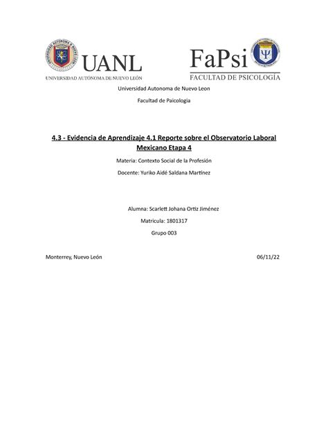 4 3 Evidencia De Aprendizaje 4 1 Reporte Sobre El Observatorio