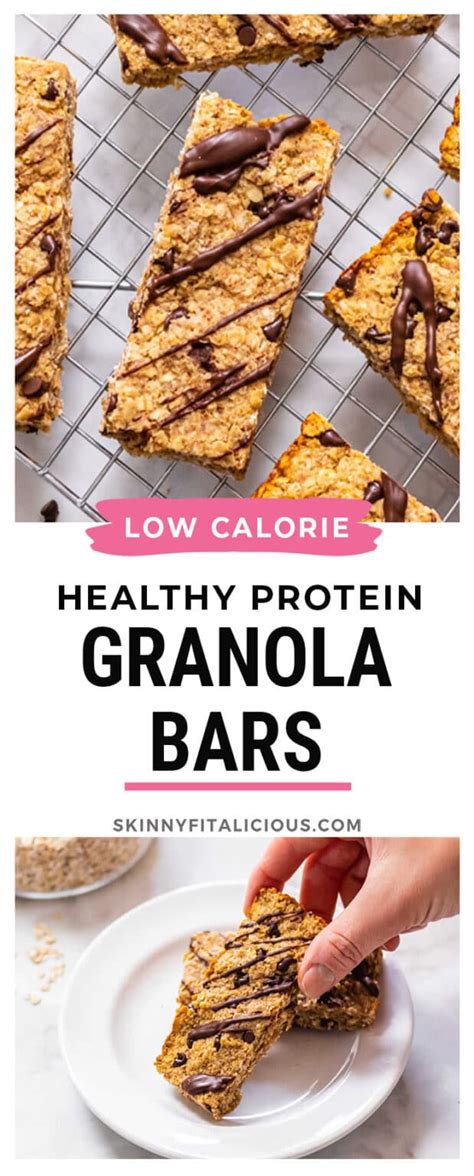 Healthy Protein Granola Bars {low Cal Gf} Skinny Fitalicious®