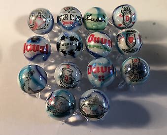 Duvel Beer Bier 5 8 GLASS MARBLES COLLECTION With Stands Antique