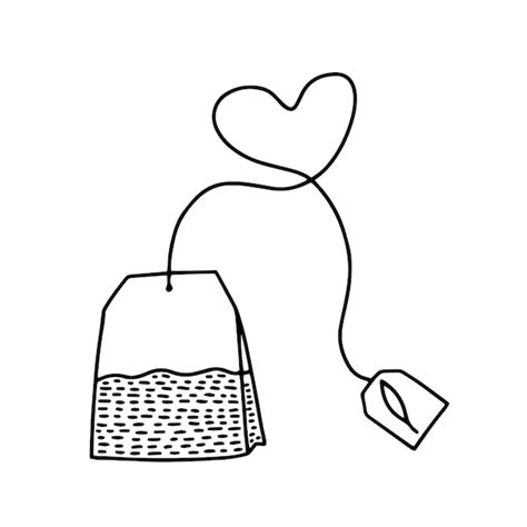 sachet de  dessine main avec illustration vectorielle coeur